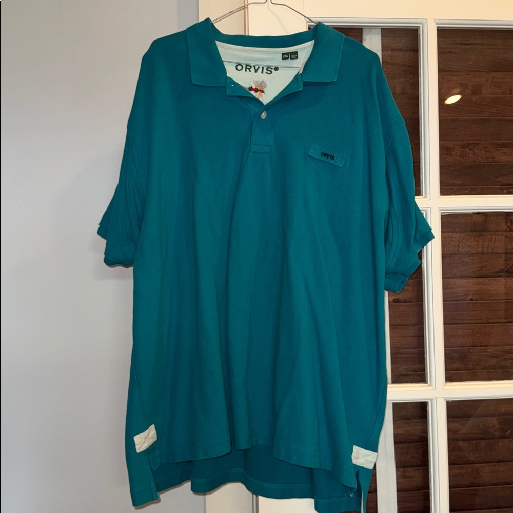 Orvis Men's Aqua Polo Shirt